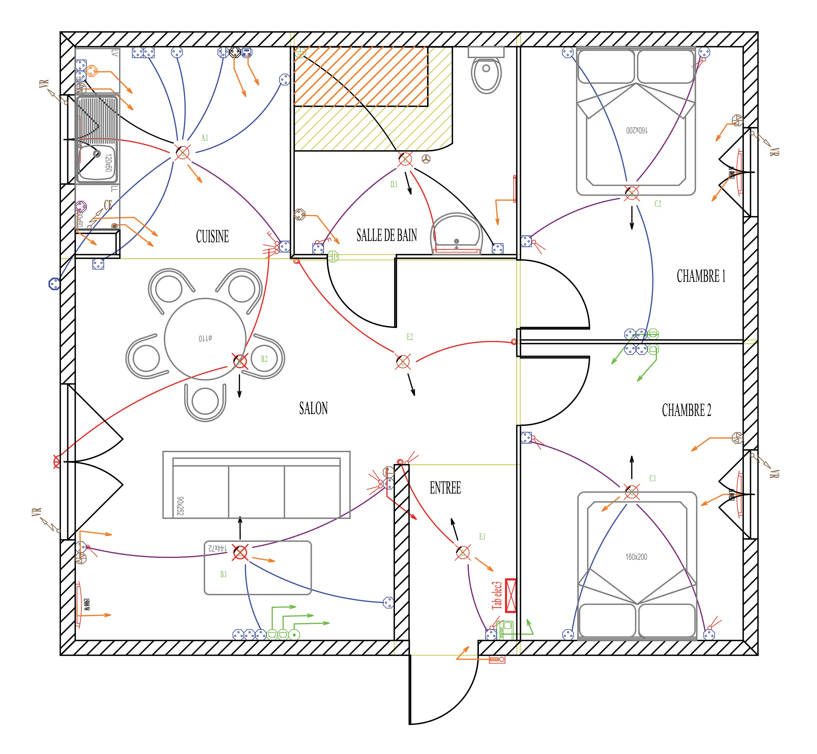 plan global de la villa