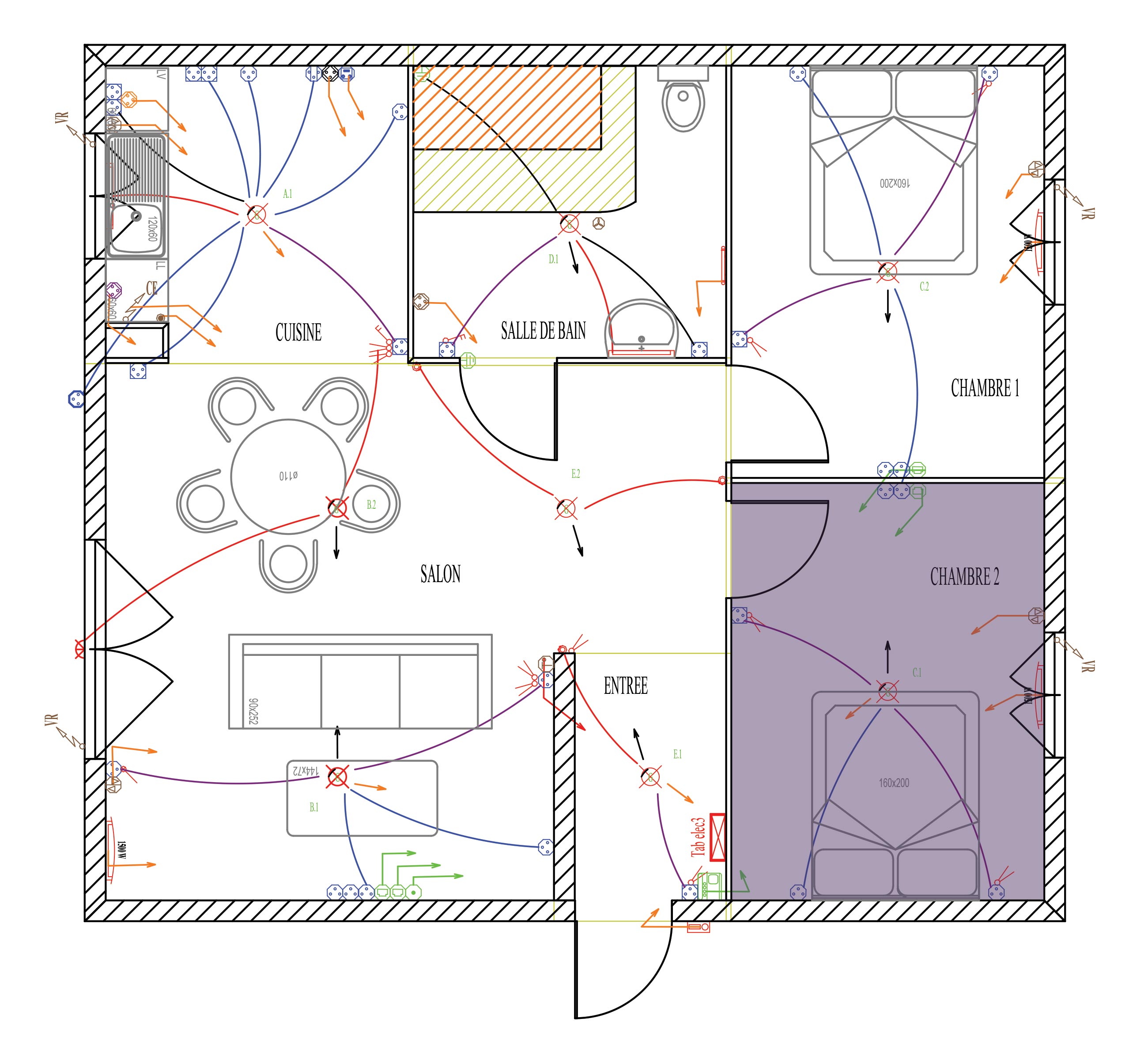 plan global, chambre 2